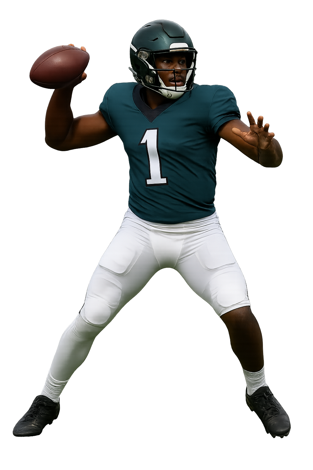 NFL Player about to throw a football